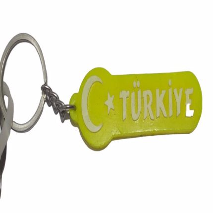 Anahtarlık Silikon Türkiye Uzun 1.Sınıf(Sarı--Beyaz)